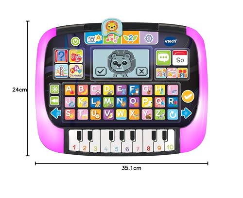 Vtech Baby Lern- und Musiktablet - Sprechendes, musikalisches Tablet mit 12 Lernaktivitäten und leuchtendem Rahmen - Zum Lernen von Wörtern, Buchstaben, Zahlen - Für Kinder von 2-5 Jahren, Mehrfarbig