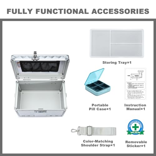 Caja de seguridad para medicamentos mediana con cuerpo de aluminio y codigo de seguridad multiusos 4