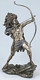11.37 "frío de bronce fundido color Hercules con arco y flecha figura decorativa