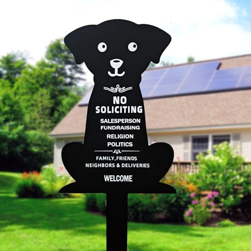 Panneau anti-démarchage pour maison et jardin avec chien mignon