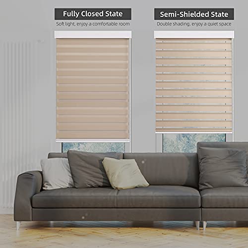 Berissa Dual Zebra Blinds Fabric Samples - 4 Pieces Horizontal Blackout Shades Custom Size For Home,Window, Light Control For Sheer And Privacy #TOP2