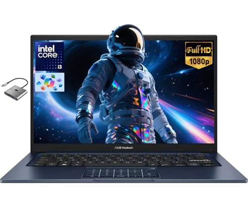 Image of ASUS Vivobook 14" FHD Laptop, Intel 6-Core i3-1315U (Beat i7-1250U), 8GB RAM 512GB SSD, Laptop for College Students and Business with NumberPad, Long Battery, Private Webcam, Win 11, W/Accessories