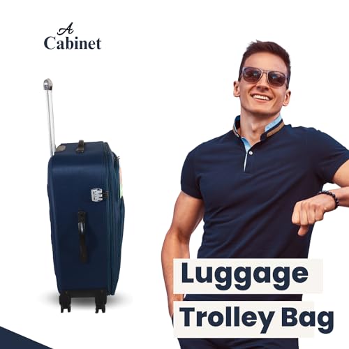 A-Cabinet-Cabin-Polyester-Soft-Sided-Trolley-Bag-for-TravelLuggageTSA-LockSustainable-8-Wheel-Suitcase-for-Men-Women-3-Years-Warranty-28-Inch-Blue