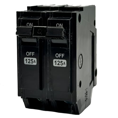 THQL21125 Circuit Breaker Repalce for General Electric THQL 2P 125 Amp Breaker 120/240VAC 2 Poles 125 Amp 10kAIC Plug-in Mounting Type Includes Current limiting System Protect Electrical Safety