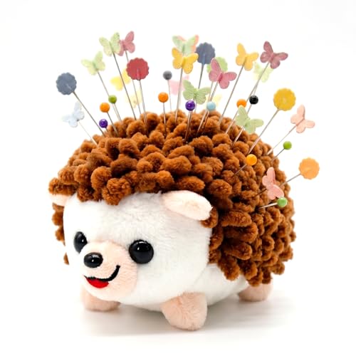 Image of Sizobi Plush Hedgehog Pin Cushion - Soft Sewing Needle Holder, Cute Animal Pin Storage for Quilting Embroidery DIY Crafts, Ideal Sewing Gift (Pins Excluded)