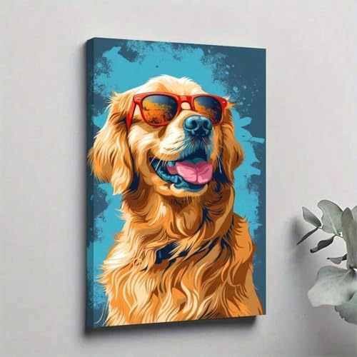 Toile murale Golden Retriever pour raviver un mur de chambre vide ou triste