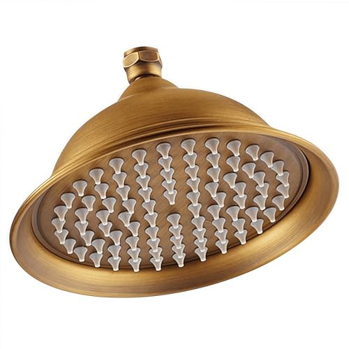 Douche à main Pommede douche 8 pouces rond or, or rose, chrome, antique, noir salle de bain en laiton massif cuivre pluie pomme de douche-Antique
