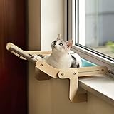 MEWOOFUN Hamaca Gato Ventana | Percha de la Ventana del Gato | Cama Cat | Soportar hasta 18kg (Blue/Grey)