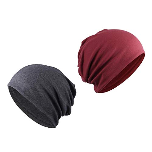 #N/A 2 Peças De Algodão Feminino Masculino Gorro Desleixado Boné De Crânio Boné Casual Verão Boné -