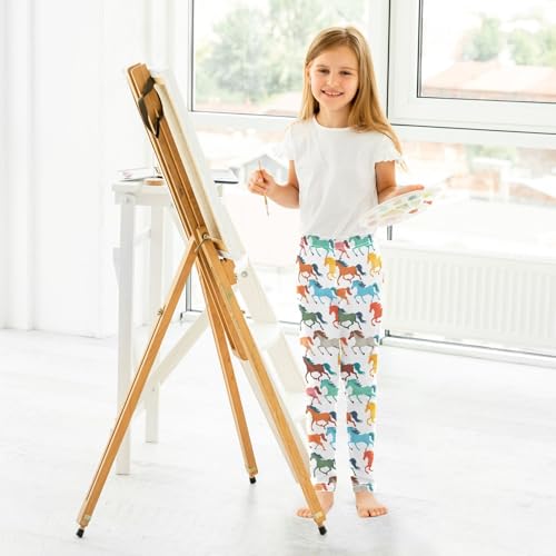 ALAZA Girls' Leggings Children's Yoga Pants Skinny Printed Dance Horse Colorful Comfortable 4T4