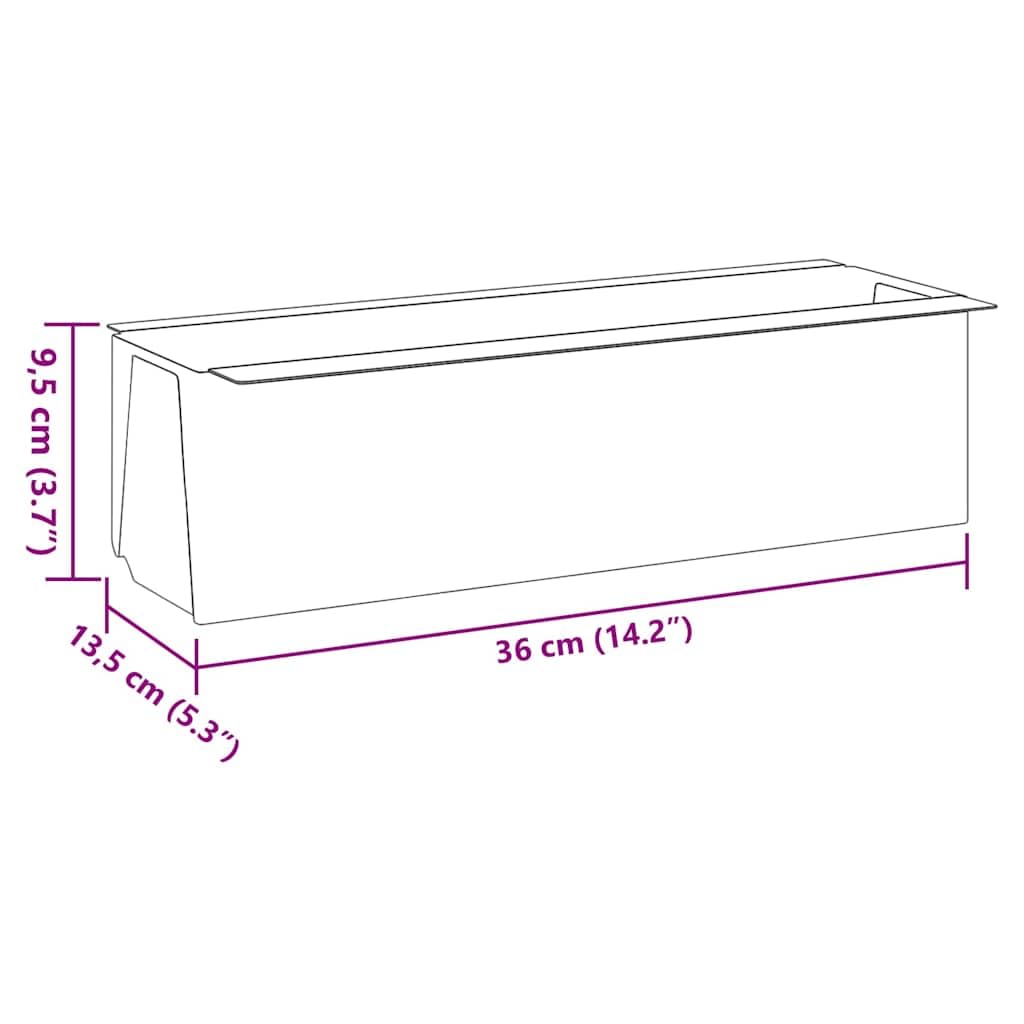 Graue Pflanzkästen für Europaletten 12 Stück aus PP 36x13,5x9,5 cm Hochbeet Balkon Garten