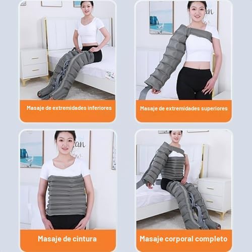 Máquina de Presoterapia Profesional, 8 Cámaras para Piernas, Abdomen y Brazo, Masaje Compresión de Aire para Drenaje Linfático, Equipamiento de Cuerpo Completo