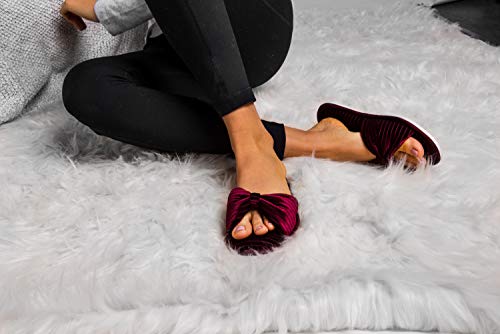 Women's Slide Slippers – Memory Foam Cushioned, Breathable, Anti-Skid, Machine Washable, Open Toe House Shoes with Stylish Bow Design4