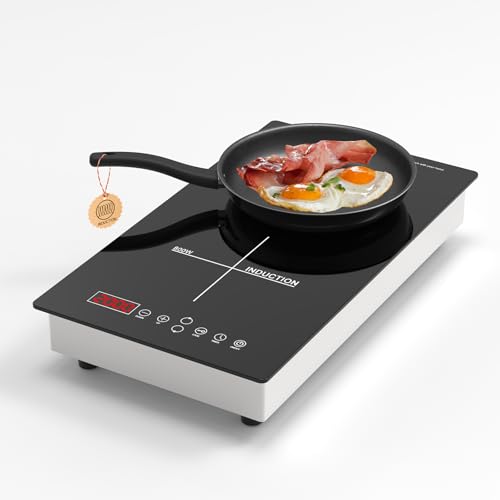 Nardea Placa de Inducción 3500W Portátil con Temporizador | Placa de Cocina Eléctrica Compacta Profesional 2 Fuegos Cocina Eléctrica Inducción 2 Fuegos Profesional