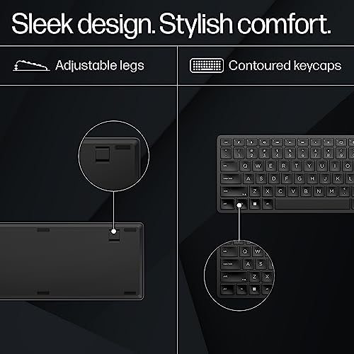 HP 450 Programmable Wireless, Full Size; 3-Zone Layout Keyboard, 2.4 Ghz Wireless Connection, Compatible with Pcs with Available USB-A Port, Black - Image 5