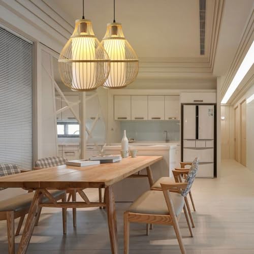 Lámpara de techo de madera natural con acabado clásico cilíndrico E27 monocabezal 6