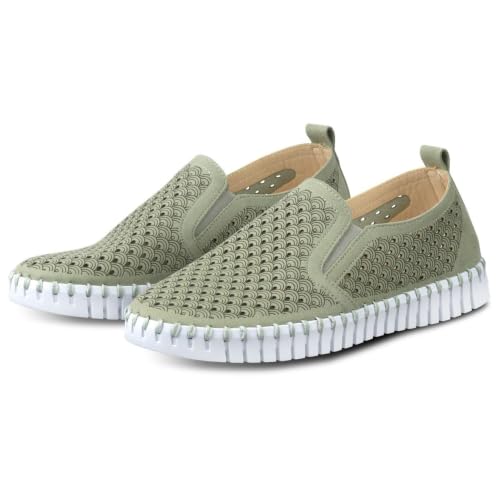 Image of Ilse Jacobsen HORNBAEK Women's Tulip Slip-On Flat | Elastic Side Panels | Lightweight Flexible Comfort.