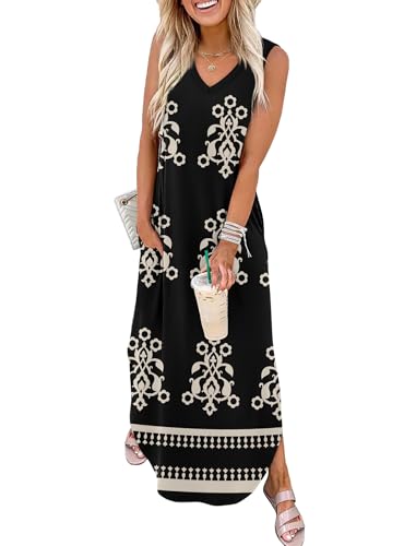 Image of Sampeel Summer Dresses Maxi Dress Vacation Beach Sundresses 2025 with Pockets