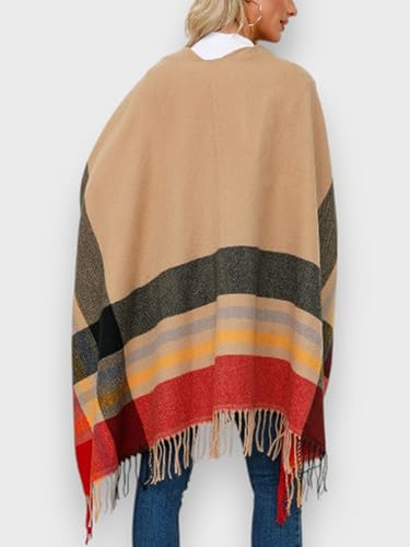 Women Shawl Wrap Open Front Poncho Ruana Cape Cardigan for Fall Winter Travel Gift2