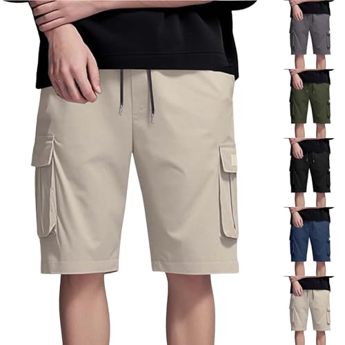Short de randonnée homme cargo stretch pantalon d'extérieur léger taille haute
