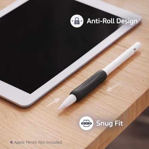 Image of Mizi [6 Pack] Apple Pencil Silicone Comfort Grip Holder Compatible with Apple Pencil Pro (2024), USB-C (2023), 2nd & 1st Generation - (White, Pink, Green, Purple, Red, Black)