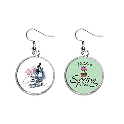 Pendientes de microscopio colgantes de química un regalo original de joyería