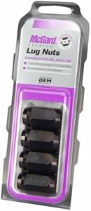 McGard 64031 Black (M12 x 1.5 Thread Size) Cone Seat Style Lug Nut, (Set of 4), 4 Lug Nuts