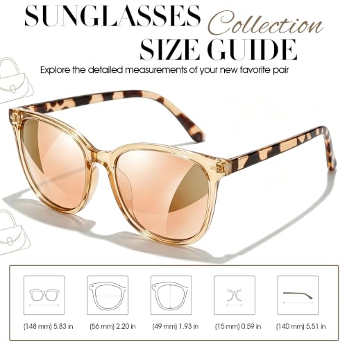 Image of Myiaur Polarized Sunglasses for Women with UV400 Protection Mirrored Lens