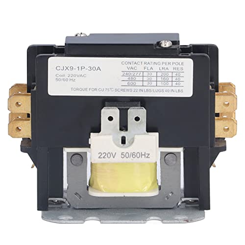 Contactor de CA de Alta Resistencia, Contactor de Motor de 220V 30A para Contactores de Sistemas de Refrigeración de Condensador de Aire Acondicionado(1P)