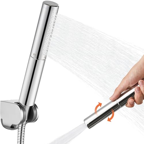 Ducha manual 2 en 1 con manguera y soporte en cromo pulido