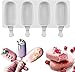 Mayata 2PCS 4XCell Silicone Ice Cream Mold Popsicle Molds DIY Homemade Dessert Freezer Fruit Juice Ice Pop Maker Mould with Sticks