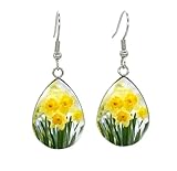 Daffodil Earrings for Women, Welsh Yellow Flower Jewellery in a Gift Bag