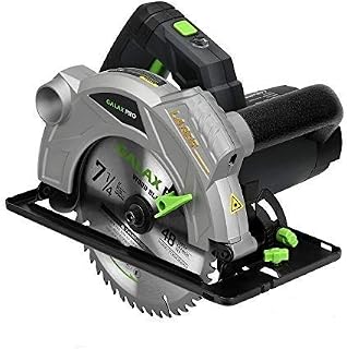 GALAX PRO 1500W 5500RPM Circular Saw, Electric Saw with Laser, 2 Blades(185mm), Adjustable Cutting Depth and Angle: 43mm (45°) - 65mm (90°), Cut Wood, Soft Metal and Plastic