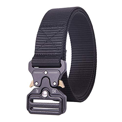 homozy Unisex Tático Nylon Cinto Longo Web Belt Jeans Utility Waistbelt - Preto