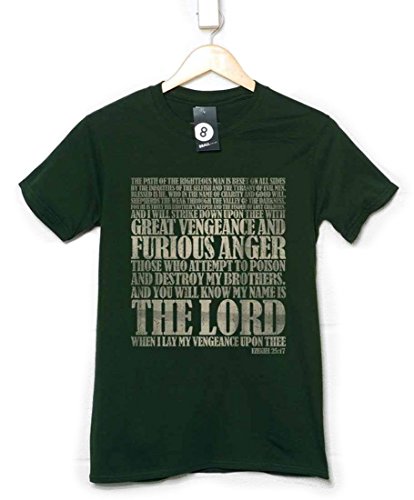 Hombre Inspired By Pulp Fiction Camiseta - Ezekiel 25:17 - Forest Green - X-Large
