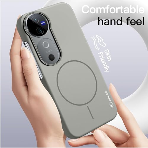 Image of KARWAN️Magnetic Ultra Slim-Fit Back Case Cover for Vivo V40 |Hard PC Case Cover| Ultra-Thin & Light Weight with [Ultra Premium Feel] Case for Vivo V40(6.8 inch)(Grey)