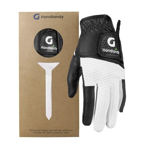 HANDLANDY Youth Golf Glove, Left Hand Kids Golf Gloves for Junior Toddler Boys Girls Black Small (Age 4-6)