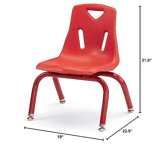 Image of Berries 8120JC1008 Stacking Chair with Powder-Coated Legs, 10 inch Height, Red