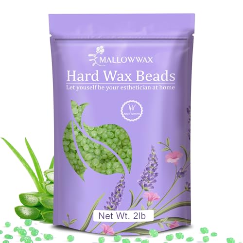 Image of Mallowwax 2LB Aloe Hard Wax Beads, Hair Removal Wax for Full Body