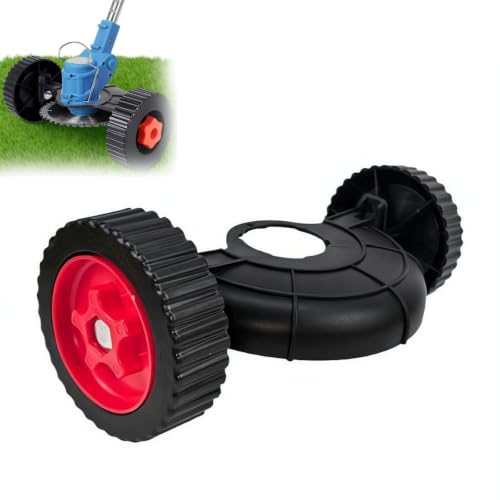 Universal Lawn Mower Auxiliary Wheel Attachment, Adjustable String Trimmer Support Roller with Guard for Electric-Gas Handheld Mowers, Upgrades to Push-Type Mower for Garden, Yard & Farm Use