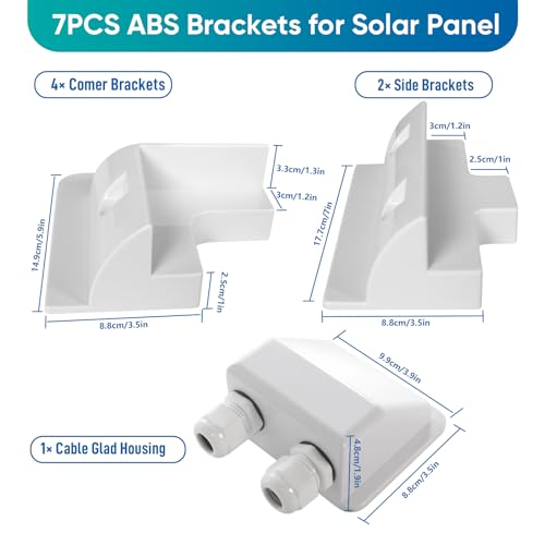 image for HULKNPEW Solar Panel Mounting Brackets ABS Corner Bracket Kit 7PCS, Dr