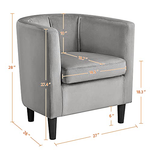 Yaheetech Accent Chair, Modern Armchairs, Upholstered Barrel Sofa Chair For Living Room Bedroom Waiting Room, Set Of 2, Gray #TOP1
