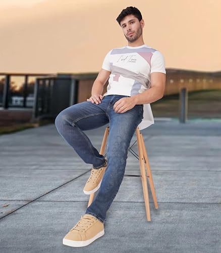 Image of i'sol Men's Tapered Slim Fit Comfortable Mid Rise Stretchable Jeans