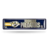 Rico Industries NHL Hockey Nashville Predators Metal Street Sign 4" x 15" Home Décor - Bedroom - Office - Man Cave