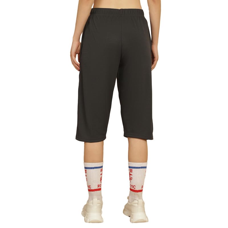 Image of Mack Jonney Solid Regular Fit Polyster Lycra Capri for Women-P