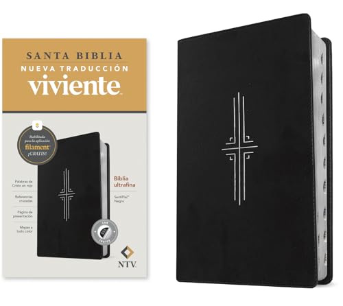 Biblia ultrafina NTV, con Filament (SentiPiel, Negro, Índice, Letra Roja) (Spanish Edition)