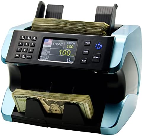 IDLETECH BC-1500 Money Counter Machine with Counterfeit Detection, Bill Counter, Money Counter. UV/MG/IR/DBL/Half/Chain/DD, Value Calculation, Add, Batch Modes. Print Option. Bank Grade.