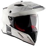 motos trail baratas El Axor X-Cross Dual es un casco tipo dual sport / trail adventure, pensado para uso mixto carretera + pistas de montaña. Esta realizado en ABS de alta absorción ante impactos.