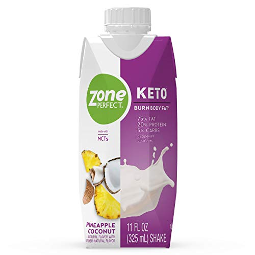 ZonePerfect Keto Shake, Pineapple Coconut Flavor, True Keto Macros To Burn Body Fat, Made With MCTs, 11 fl oz, 12 Count ZonePerfect Keto Shake, Pineapple Coconut Flavor, True Keto Macros To Burn Body Fat, Made With MCTs, 11 fl oz, 12 Count