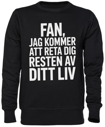 Sweat-Shirt Noir Fan Jag Kommer Vêtement Casual pour Vos Sorties